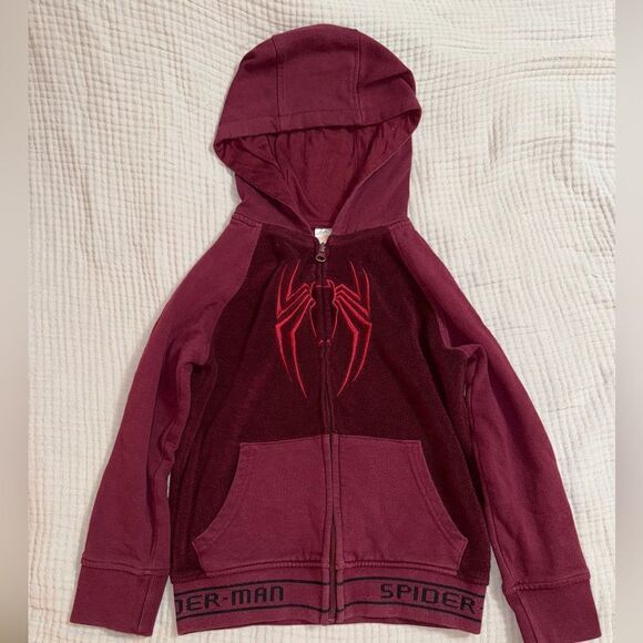 Boys small 5/6 Spider-Man zip up- has some pilling - Picture 1 of 3